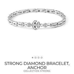 NWT Diamond Anchor Design Silver Bracelet